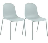 Set de 2 sillas apilables hardin plástico turquesa 55x51x85 cm