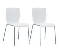 CLP - Juego de 2 sillas de bistró Mio, con estructura de aluminio y asiento de plástico, color blanco