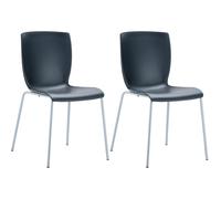 Set de 2 sillas apilables Mio Negro