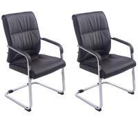 Set de 2 sillas cantiléver anu n piel sintética simil cuero marrón 65x58x102 cm