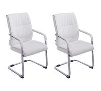 Set De 2 Sillas Cantiléver Anu n Piel Sintética Simil Cuero Blanco 65x58x102 Cm Clp