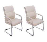 Set De 2 Sillas Cantiléver Anu n Piel Sintética Simil Cuero Crema 65x58x102 Cm Clp