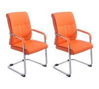 Set De 2 Sillas Cantiléver Anu n Piel Sintética Simil Cuero Naranja 65x58x102 Cm Clp