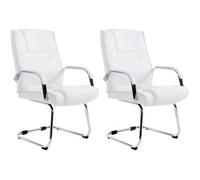 Set De 2 Sillas Cantilever Xxl Attila En Polipiel Simil Cuero Blanco 67x60x104 Cm Clp