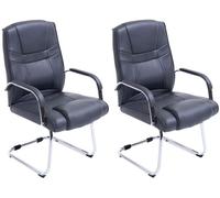 Set de 2 sillas cantilever xxl attila en polipiel simil cuero gris 67x60x104 cm