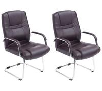 Set de 2 sillas cantilever xxl attila en polipiel simil cuero marrón 67x60x104 cm