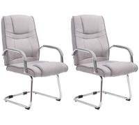 Set de 2 sillas cantilever xxl attila en tela gris 67x60x104 cm