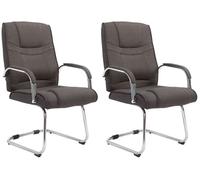 Set de 2 sillas cantilever xxl attila en tela gris oscuro 67x60x104 cm
