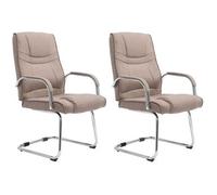 Set De 2 Sillas Cantilever Xxl Attila En Tela Gris Topo 67x60x104 Cm Clp