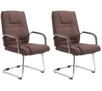 Set de 2 sillas cantilever xxl attila en tela marrón 67x60x104 cm