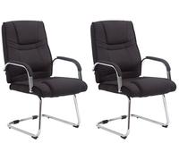 Set de 2 sillas cantilever xxl attila en tela negro 67x60x104 cm