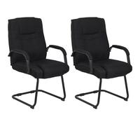 Set de 2 sillas cantilever XXL Attila en tela Negro/negro
