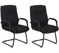 Set de 2 sillas cantilever xxl attila en tela negro/negro 67x60x104 cm