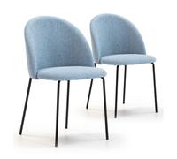 Set de 2 sillas comedor kenia tapizadas azul, certificada por la sgs, 43 x 47 x 78,5 cm