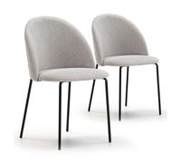 Set de 2 sillas comedor kenia tapizadas beige, certificada por la sgs, 43 x 47 x 78,5 cm
