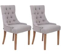 Set de 2 sillas de comedor aberdeen tela gris 58x55x92 cm