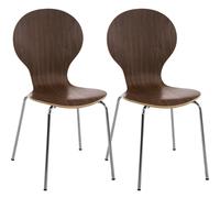 Set De 2 Sillas De Comedor Apilable Diego Nogal