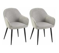 Set De 2 Sillas De Comedor Boise En Tela Gris 60x60x84 Cm Clp