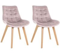 Set de 2 sillas de comedor brook en terciopelo rosado 63x54x84 cm