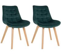 Set de 2 sillas de comedor brook en terciopelo verde 63x54x84 cm