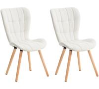 Set de 2 sillas de comedor elda simil cuero blanco 63x50x88 cm