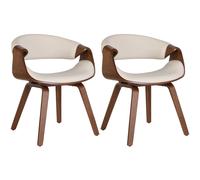 Set de 2 Sillas de comedor Foley Roble / crema,Simil cuero