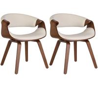CLP Set De 2 Sillas De Comedor Foley En Polipiel o Tela I Dos Butacas De Salón Elegantes con Estructura De Madera, Color:, Material:Cuero Sintetico