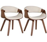 CLP Set De 2 Sillas De Comedor Foley En Polipiel o Tela I Dos Butacas De Salón Elegantes con Estructura De Madera, Color:, Material:Tela