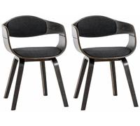 Set de 2 sillas de comedor kingston de tela y madera gris/gris oscuro 46x49x73 cm