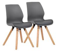 CLP Trading GmbH Sillas de comedor Luna Set de 2 Plástico Respaldo Modernas Gris