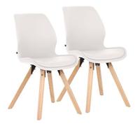 Set De 2 Sillas De Comedor Luna Simil Cuero Blanco 58x49x87.5 Cm Clp