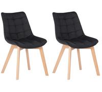 Set de 2 Sillas de comedor Passaic en terciopelo Negro