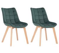 Set de 2 sillas de comedor passaic en terciopelo 61x46x82 cm