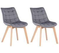 Set de 2 sillas de comedor passaic en terciopelo 61x46x82 cm