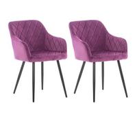 Set De 2 Sillas De Comedor Shila Terciopelo Lila 44x47x84 Cm Clp