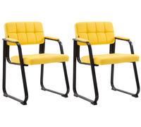 Set de 2 sillas de conferencia canada b simil cuero amarillo 58x59x84 cm