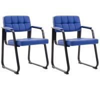 Set de 2 sillas de conferencia canada b simil cuero azul 58x59x84 cm