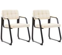 Set de 2 sillas de conferencia canada b simil cuero crema 58x59x84 cm