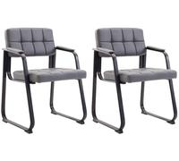 Set de 2 sillas de conferencia canada b simil cuero gris 58x59x84 cm
