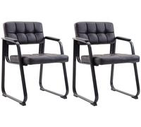 Set de 2 sillas de conferencia canada b simil cuero negro 58x59x84 cm