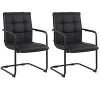 Set de 2 sillas de conferencia gandia simil cuero negro 64x57x89 cm