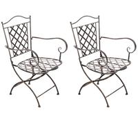 Set de 2 sillas de jardín adara metal bronce 51x56x93 cm