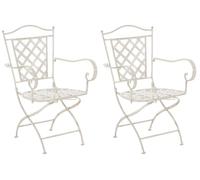 Set de 2 sillas de jardín adara metal crema antiguo 51x56x93 cm