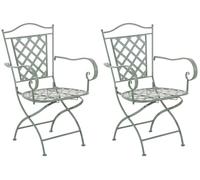 Set de 2 sillas de jardín adara metal verde antiguo 51x56x93 cm