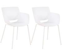 Set de 2 sillas de jardín alpena plástico blanco 54x58x80 cm