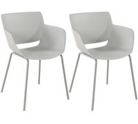 Set de 2 sillas de jardín alpena plástico gris claro 54x58x80 cm