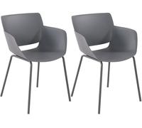Set de 2 sillas de jardín alpena plástico gris oscuro 54x58x80 cm