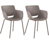 Set de 2 sillas de jardín alpena plástico gris topo 54x58x80 cm