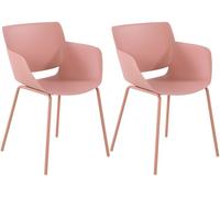 Set de 2 sillas de jardín alpena plástico rosado 54x58x80 cm