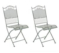 Set de 2 sillas de jardin kiran metal verde antiguo 50x41x91 cm